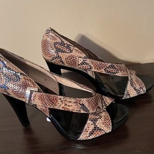 Michael Kors Leather Animal Print Sandals